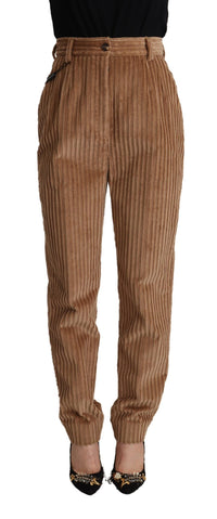Thumbnail for Elegant High-Waisted Tapered Corduroy Pants