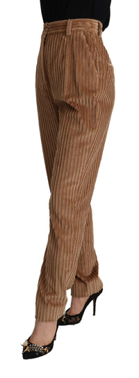 Thumbnail for Elegant High-Waisted Tapered Corduroy Pants