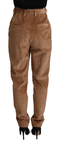 Thumbnail for Elegant High-Waisted Tapered Corduroy Pants