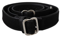 Thumbnail for Chic Black Leather Waist Belt with Chrome Buckle