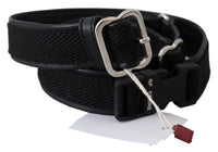 Thumbnail for Chic Black Leather Waist Belt with Chrome Buckle
