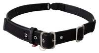 Thumbnail for Chic Black Leather Waist Belt with Chrome Buckle