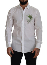 Thumbnail for Elegant White Peacock Feather Dress Shirt