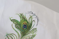 Thumbnail for Elegant White Peacock Feather Dress Shirt