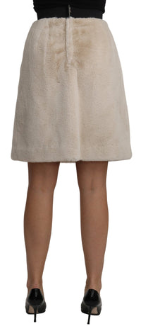 Thumbnail for Beige High Waist A-Line Mini Skirt