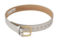 Thumbnail for Engraved Silver-Toned Leather Belt