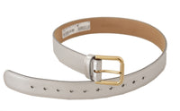 Thumbnail for Engraved Silver-Toned Leather Belt