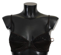 Thumbnail for Sequined Brown Balconette Bra