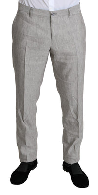 Thumbnail for Elegant Slim Fit Gray Linen-Silk Suit