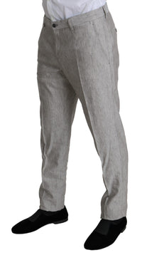 Thumbnail for Elegant Slim Fit Gray Linen-Silk Suit