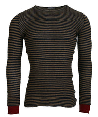 Thumbnail for Chic Black and Brown Crewneck Pullover Sweater