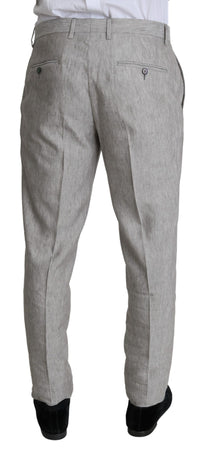 Thumbnail for Elegant Slim Fit Gray Linen-Silk Suit