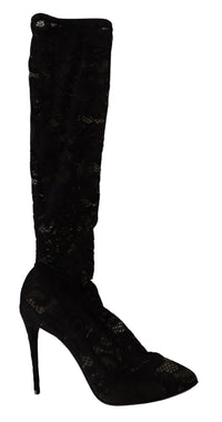 Thumbnail for Elegant Stretch Sock Boots in Sleek Black