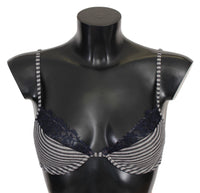 Thumbnail for Blue Stripes Lace Reggiseno Bra