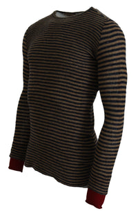 Thumbnail for Chic Black and Brown Crewneck Pullover Sweater