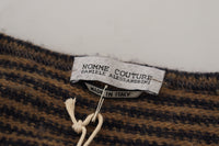 Thumbnail for Chic Black and Brown Crewneck Pullover Sweater