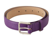 Thumbnail for Elegant Purple Leather Belt with Logo Buckle