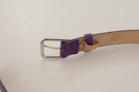 Thumbnail for Elegant Purple Leather Belt with Logo Buckle