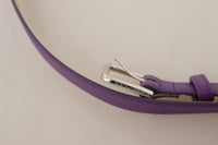 Thumbnail for Elegant Purple Leather Belt with Logo Buckle