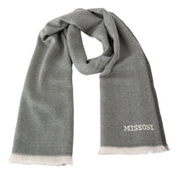 Thumbnail for Plush Zigzag Cashmere Scarf in Gray