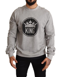 Thumbnail for Regal Crown Cotton Sweater - Sophisticated Gray