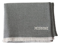 Thumbnail for Plush Zigzag Cashmere Scarf in Gray