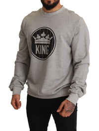 Thumbnail for Regal Crown Cotton Sweater - Sophisticated Gray