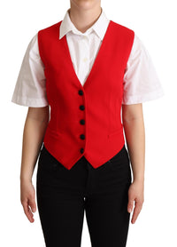 Thumbnail for Elegant Red Leopard Print Sleeveless Vest