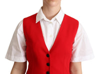 Thumbnail for Elegant Red Leopard Print Sleeveless Vest