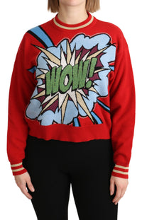 Thumbnail for Radiant Red Cartoon Motive Cashmere Sweater
