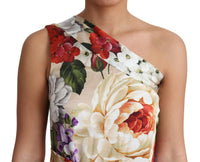 Thumbnail for Elegant One-Shoulder Floral Silk Maxi Dress