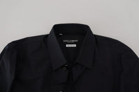 Thumbnail for Black Cotton Slim Fit Dress Shirt