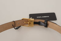 Thumbnail for Elegant Black Leather Belt with Engraved Buckle