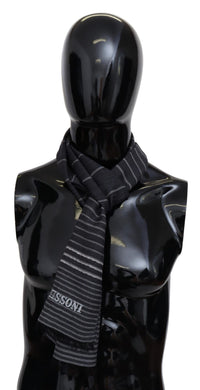 Thumbnail for Elegant Wool-Silk Striped Scarf