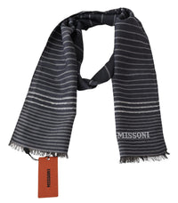 Thumbnail for Elegant Wool-Silk Striped Scarf