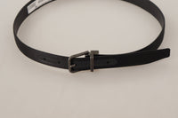 Thumbnail for Elegant Black Leather Belt with Metal Buckle