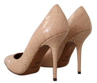 Thumbnail for Elegant Beige Nude Leather Pumps