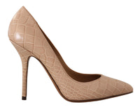 Thumbnail for Elegant Beige Nude Leather Pumps