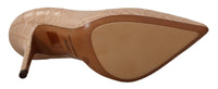 Thumbnail for Elegant Beige Nude Leather Pumps