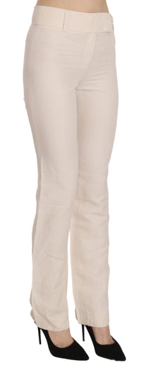 Thumbnail for Elevated White High Waist Flared Trousers