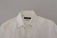 Thumbnail for White Cotton Slim Fit Formal Dress GOLD Shirt