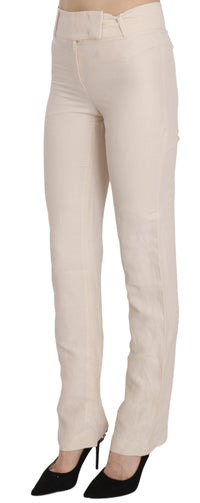 Thumbnail for Elevated White High Waist Flared Trousers