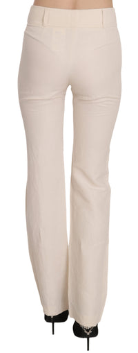 Thumbnail for Elevated White High Waist Flared Trousers