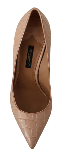 Thumbnail for Elegant Beige Nude Leather Pumps