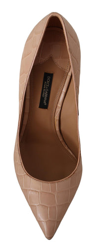 Thumbnail for Elegant Beige Nude Leather Pumps