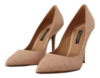 Thumbnail for Elegant Beige Nude Leather Pumps