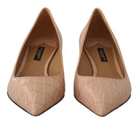 Thumbnail for Beige Leather Kitten Heels Pumps Shoes