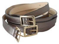 Thumbnail for Metallic Bronze Leather Fashion Belt