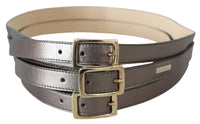 Thumbnail for Metallic Bronze Leather Fashion Belt
