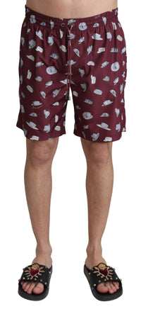 Thumbnail for Elegant Maroon Beachwear Trunks